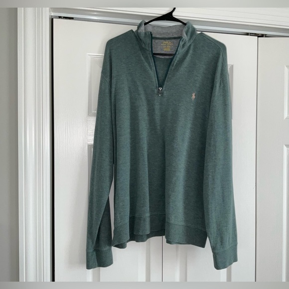 Polo Ralph Lauren Other - Polo by Ralph Lauren Heathered Green Quarter-Zip Pullover